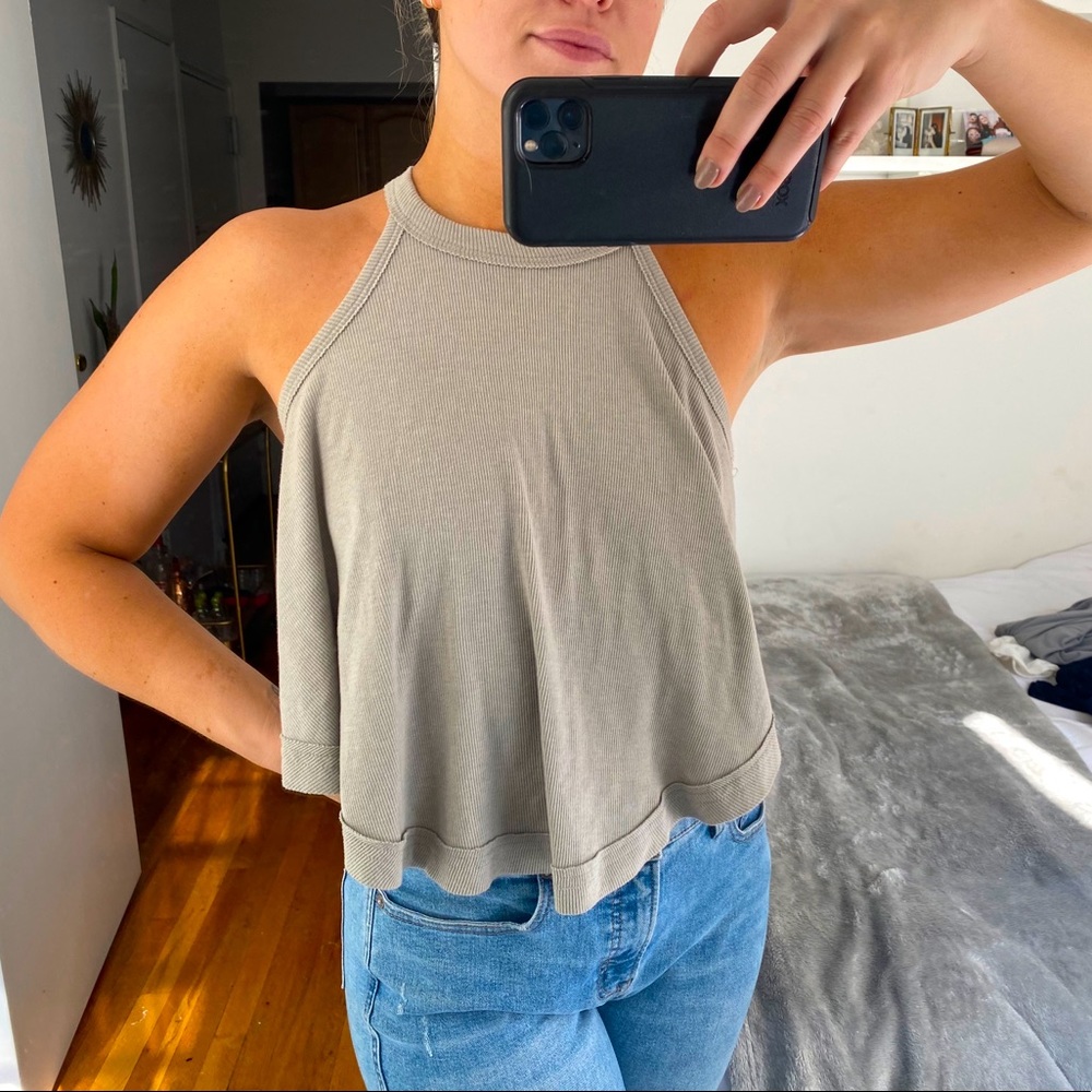 Free People Grey Ribbed Tank sz XS